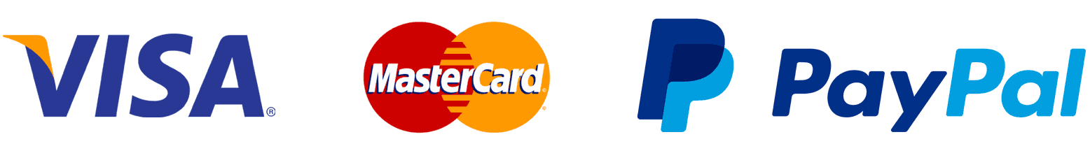 Visa, Mastercard and PayPal accepted