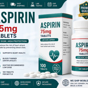 Aspirin 75mg Tablets 100 Count | Low-Dose Aspirin | Expiry 2029