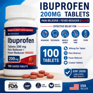 Ibuprofen 200mg Tablets (100 Tablets) | Fast Pain & Fever Relief | Expiry 2029